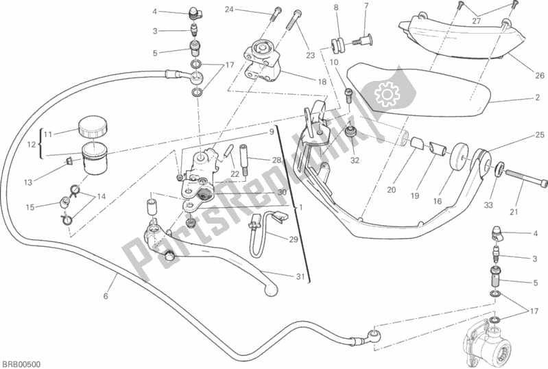 All parts for the Clutch Master Cylinder of the Ducati Multistrada 1200 S Touring Brasil 2018
